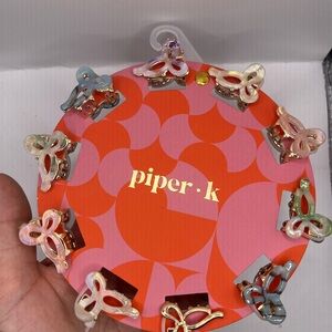 Piper K Multicolor Mini Bow Hair Clips Set of 10